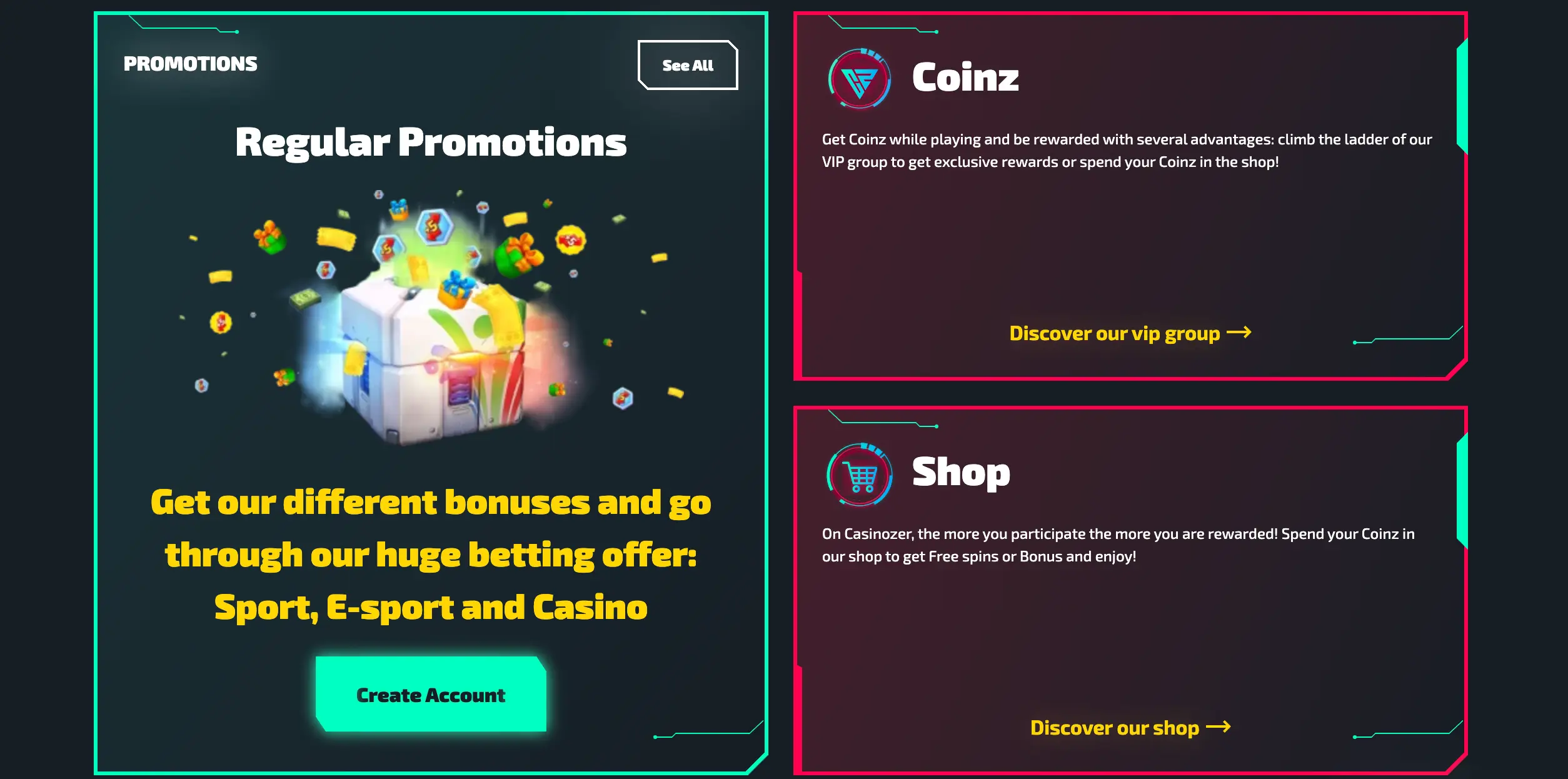Bonus en promoties van Casinozer